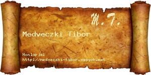 Medveczki Tibor névjegykártya